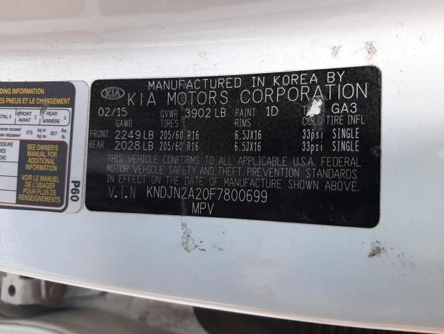 2015 KIA SOUL KNDJN2A20F7800699