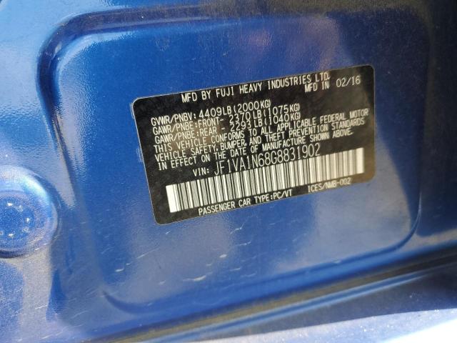 2016 SUBARU WRX LIMITE - JF1VA1N68G8831902