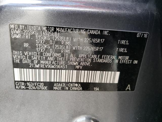 2016 TOYOTA RAV4 XLE - 2T3WFREV9GW296451