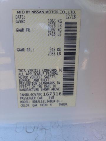 1N4BL4CV7KC167316 Nissan ALTIMA SR