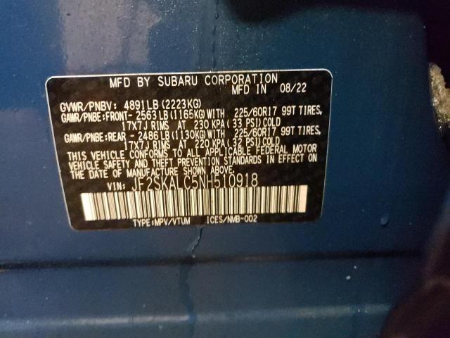 2022 SUBARU FORESTER W JF2SKALC5NH510918