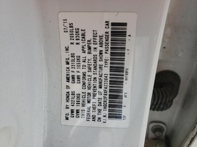 2015 HONDA ACCORD EXL 1HGCR2F8XFA233643