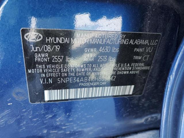 2019 HYUNDAI SONATA LIM - 5NPE34AB4KH803842