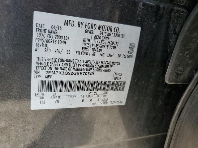 2016 FORD EDGE SE - 2FMPK3G92GBB70749