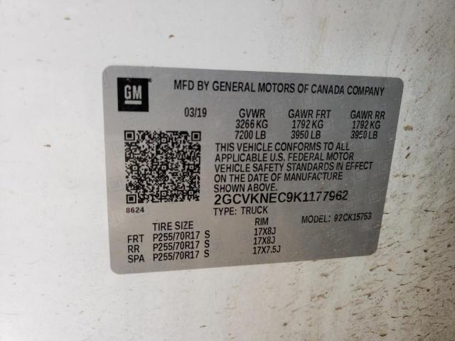 2019 CHEVROLET SILVERADO4 2GCVKNEC9K1177962