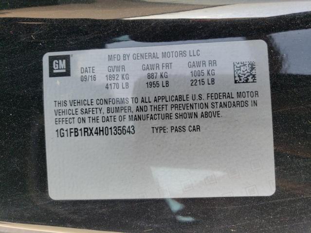 2017 CHEVROLET CAMARO LT 1G1FB1RX4H0135643