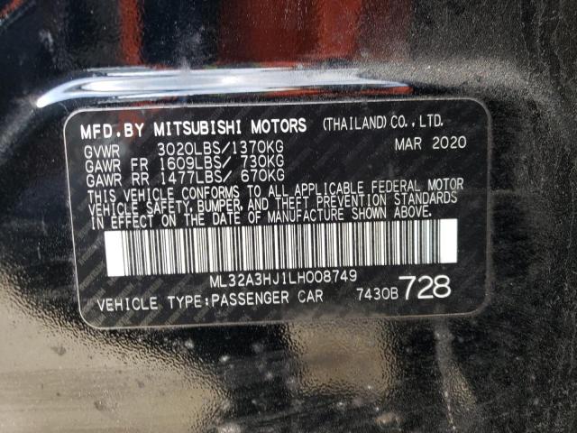 2020 MITSUBISHI MIRAGE ES ML32A3HJ1LH008749