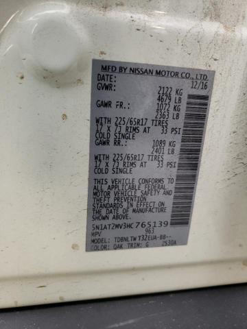 2017 NISSAN ROGUE SV 5N1AT2MV3HC765139