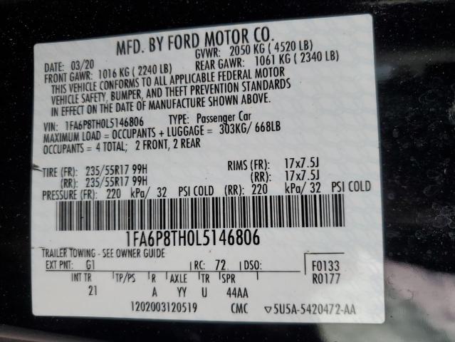 2020 FORD MUSTANG - 1FA6P8TH0L5146806