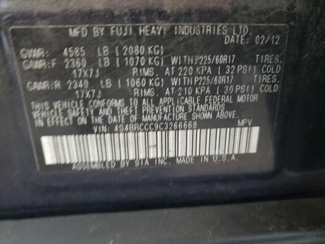 4S4BRCCC9C3266668 Subaru Outback 2.5i Premium