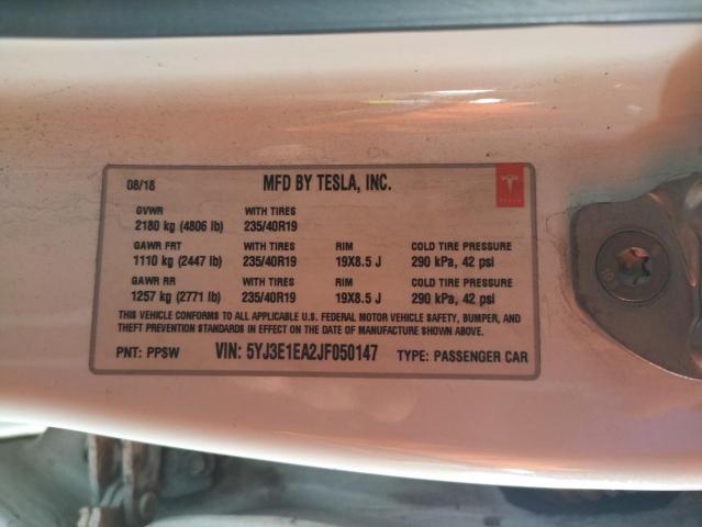 5YJ3E1EA2JF050147 Tesla MODEL 3