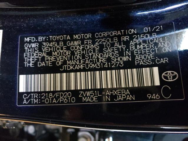 2021 TOYOTA PRIUS SPEC JTDKAMFU9M3141273