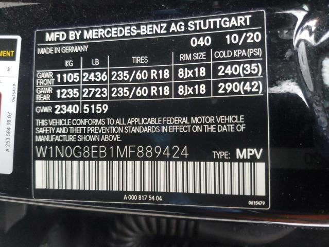 2021 MERCEDES-BENZ GLC 300 4M - W1N0G8EB1MF889424