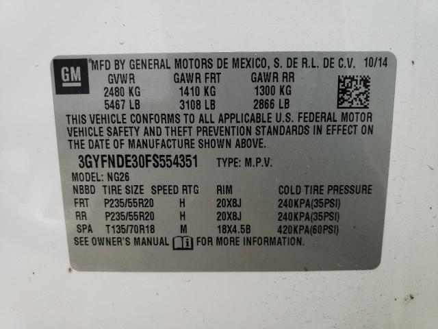 3GYFNDE30FS554351 Cadillac Srx Premium Collection