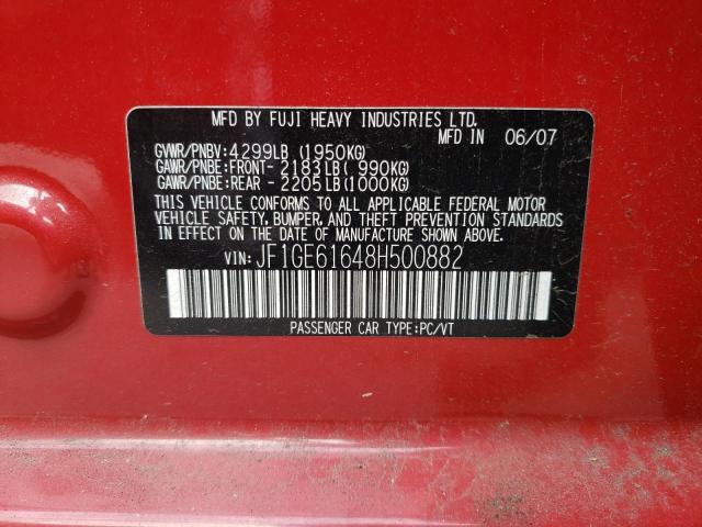 JF1GE61648H500882 Subaru Impreza 2.5i