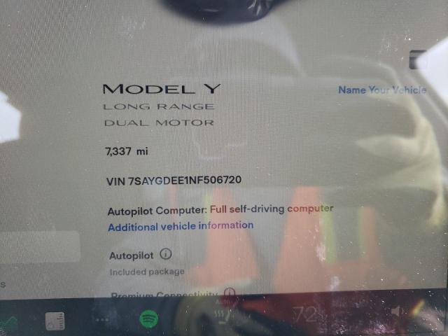 7SAYGDEE1NF506720 Tesla Model Y