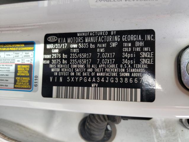 5XYPG4A34JG338667 KIA SORENTO LX