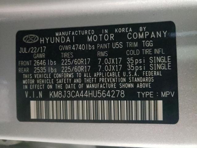 2017 HYUNDAI TUCSON LIM KM8J3CA44HU564278
