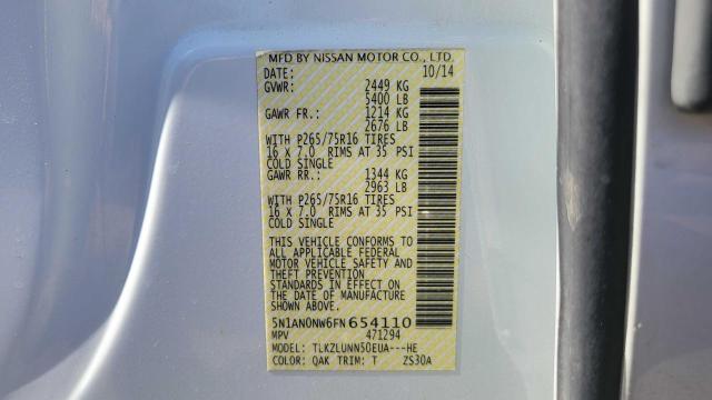 2015 NISSAN XTERRA X 5N1AN0NW6FN654110
