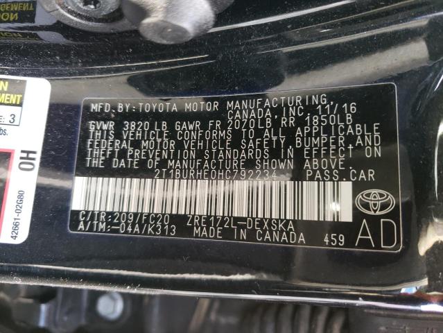 2017 TOYOTA COROLLA L 2T1BURHE0HC792234
