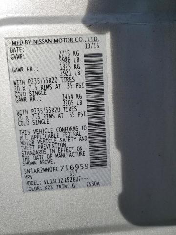 5N1AR2MN0FC716959 Nissan Pathfinder S