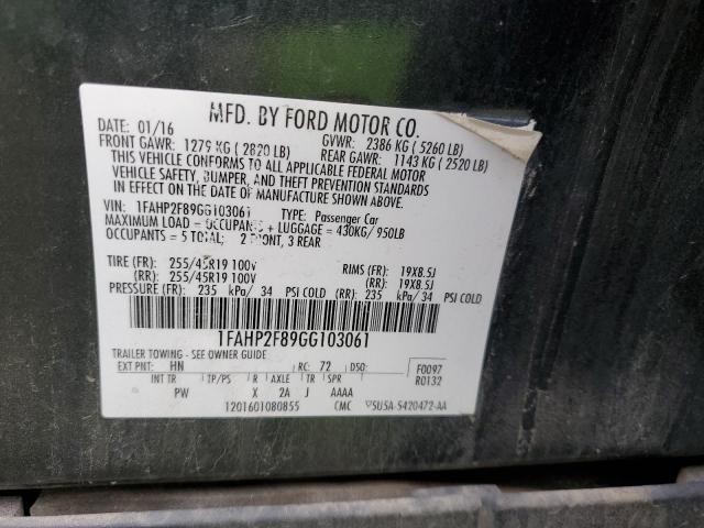 2016 FORD TAURUS LIM - 1FAHP2F89GG103061
