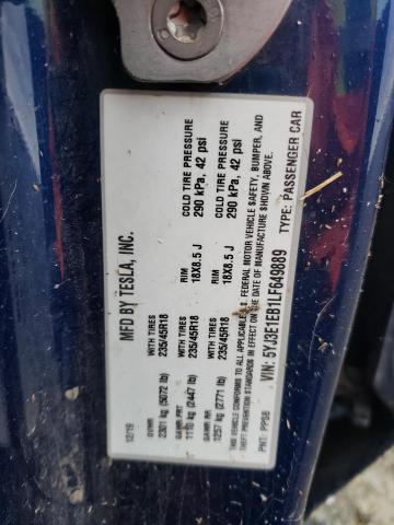 5YJ3E1EB1LF649889 Tesla MODEL 3