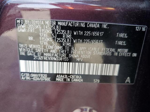 2017 TOYOTA RAV4 LE 2T3ZFREVXHW338155
