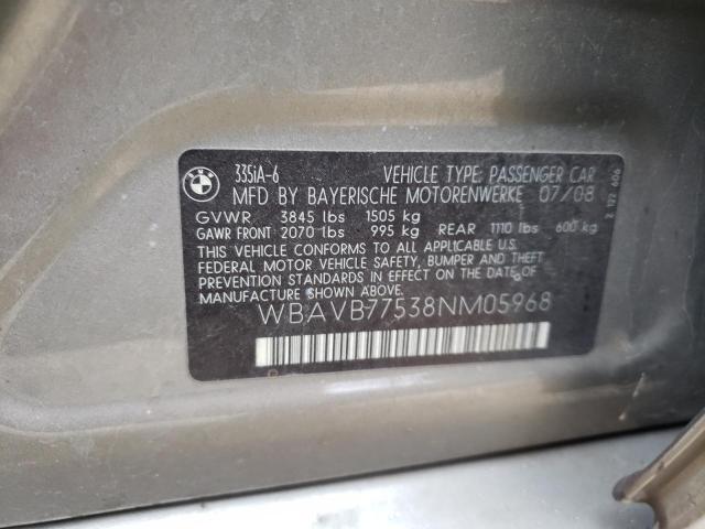 WBAVB77538NM05968 BMW 335 I