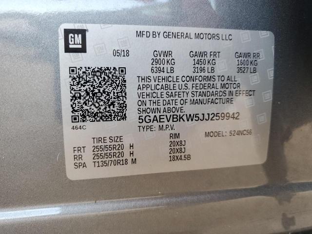 2018 BUICK ENCLAVE PR - 5GAEVBKW5JJ259942