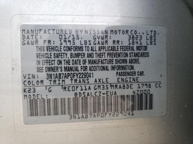 2015 NISSAN SENTRA S 3N1AB7AP0FY229041