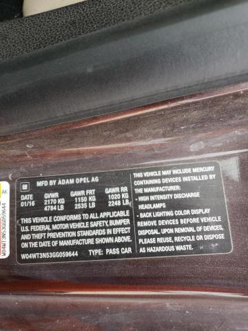 2016 BUICK CASCADA PR W04WT3N53GG059644