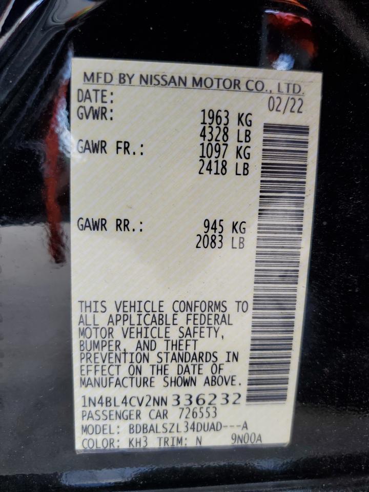 1N4BL4CV2NN336232 NISSAN ALTIMA 2022