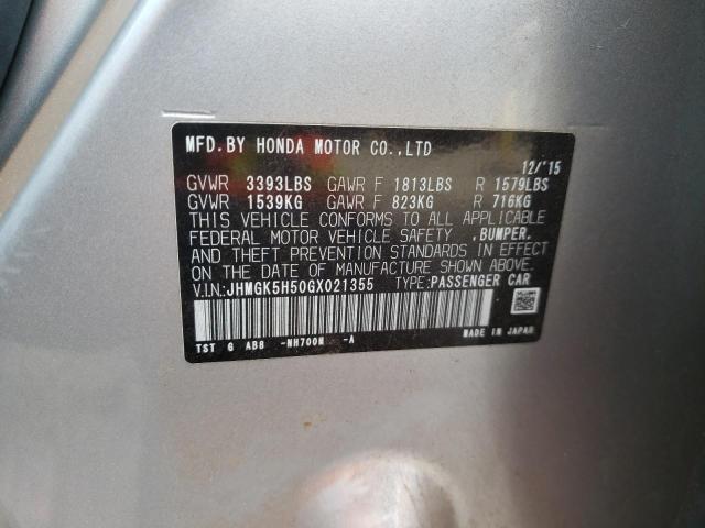 2016 HONDA FIT JHMGK5H50GX021355
