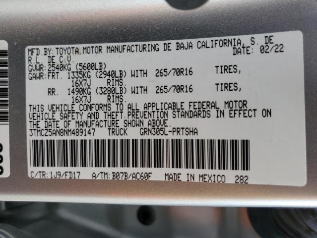 2022 TOYOTA TACOMA DOU - 3TMCZ5AN8NM489147