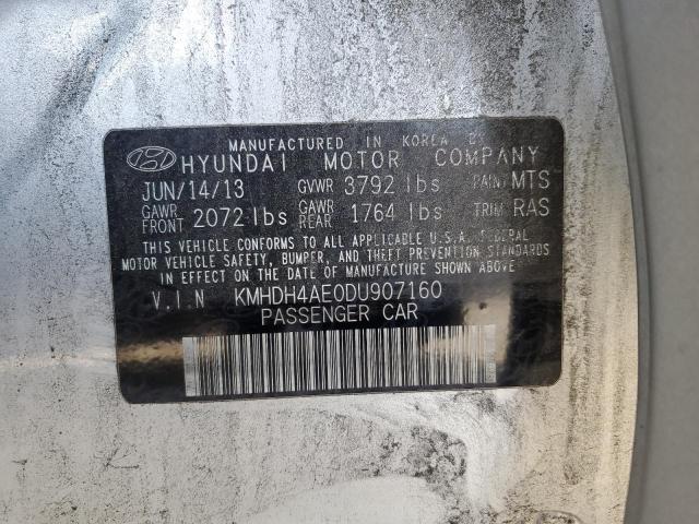 KMHDH4AE0DU907160 Hyundai Elantra