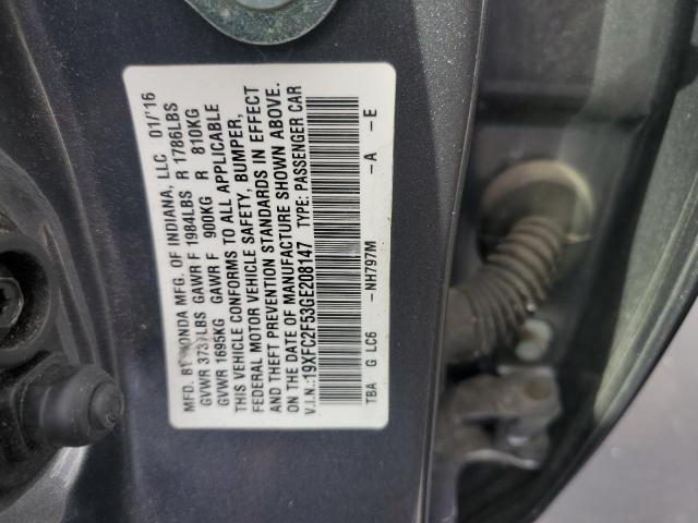 2016 HONDA CIVIC LX 19XFC2F53GE208147