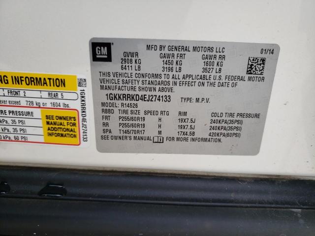 1GKKRRKD4EJ274133 GMC Acadia