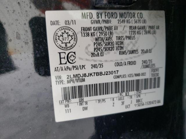 2LMDJ8JK7BBJ23017 Lincoln MKX