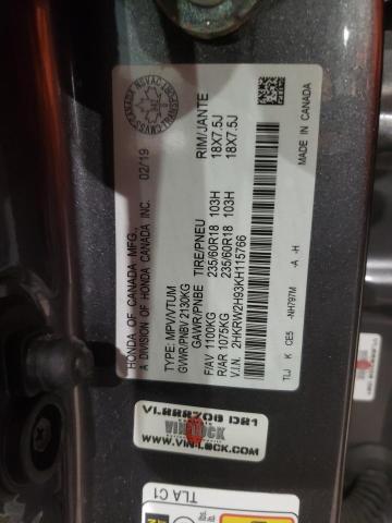 2019 HONDA CR-V TOURI 2HKRW2H93KH115766