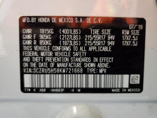 2019 HONDA HR-V EX 3CZRU5H58KM721668
