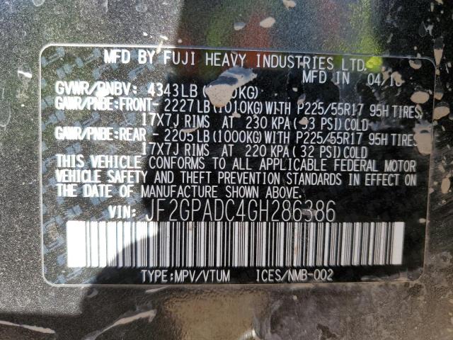 JF2GPADC4GH286386 Subaru Crosstrek Premium
