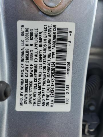 2016 HONDA CIVIC EXL - 19XFC1F78GE030134