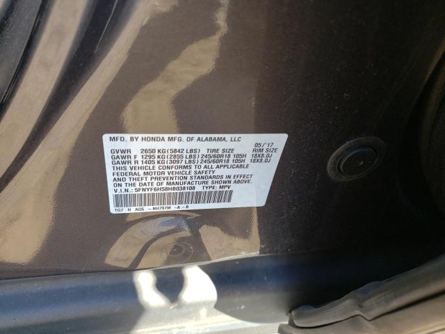 2017 HONDA PILOT EXL - 5FNYF6H58HB038108