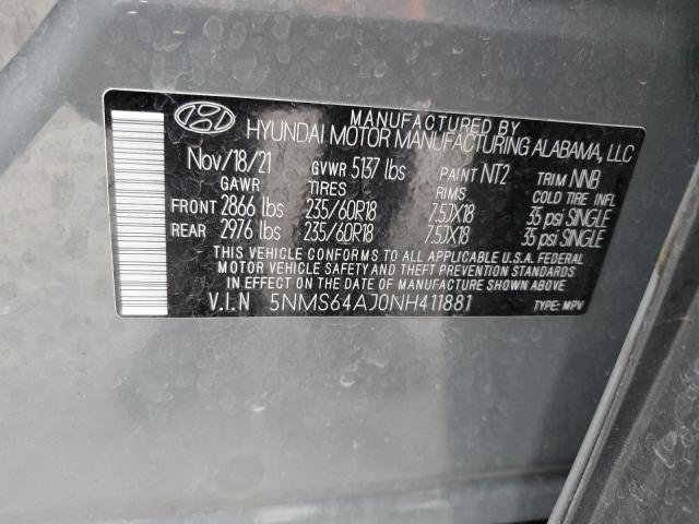2022 HYUNDAI SANTA FE S 5NMS64AJ0NH411881