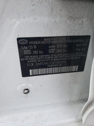 2019 HYUNDAI ELANTRA SE 5NPD84LF2KH483174