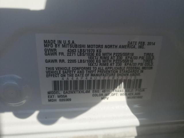 4A4AP4AU1EE022939 Mitsubishi Outlander Sport Se