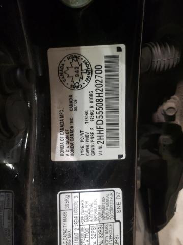 2HHFD55508H202700 Acura CSX