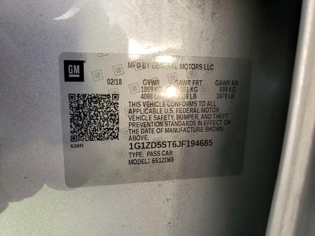 2018 CHEVROLET MALIBU LT 1G1ZD5ST6JF194685