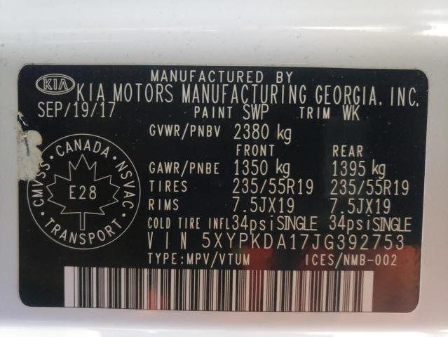 2018 KIA SORENTO SX 5XYPKDA17JG392753